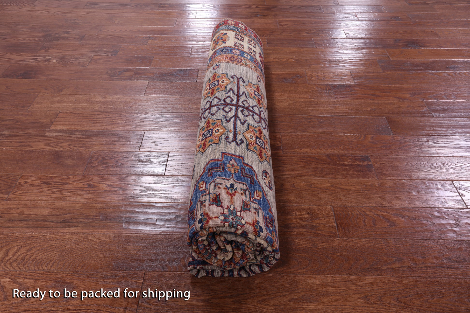 Super Kazak Hand Knotted Wool Rug - 8' 2" X 11' 1" - Golden Nile