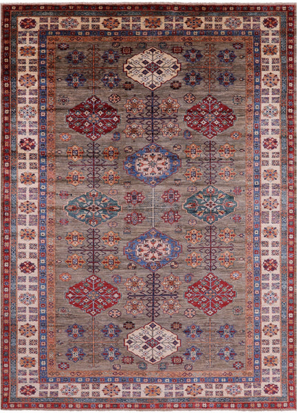 Super Kazak Hand Knotted Wool Rug - 8' 2" X 11' 1" - Golden Nile