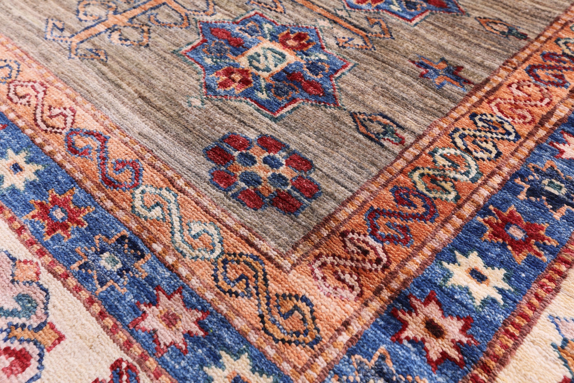 Super Kazak Hand Knotted Wool Rug - 8' 2" X 11' 1" - Golden Nile