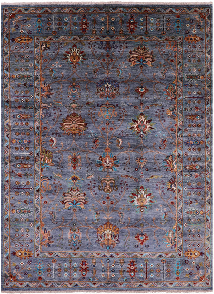 Peshawar Handmade Wool Rug - 5' 9" X 7' 9" - Golden Nile