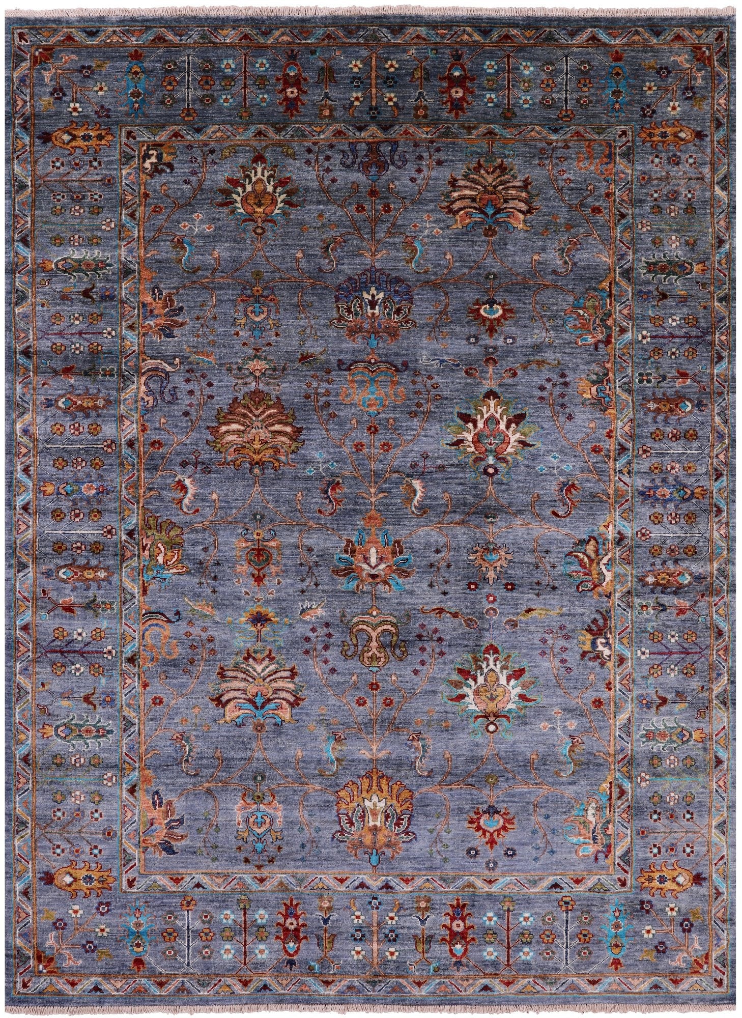 Peshawar Handmade Wool Rug - 5' 9" X 7' 9" - Golden Nile