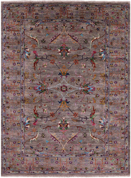Peshawar Hand Knotted Wool Rug - 5' 8" X 7' 8" - Golden Nile
