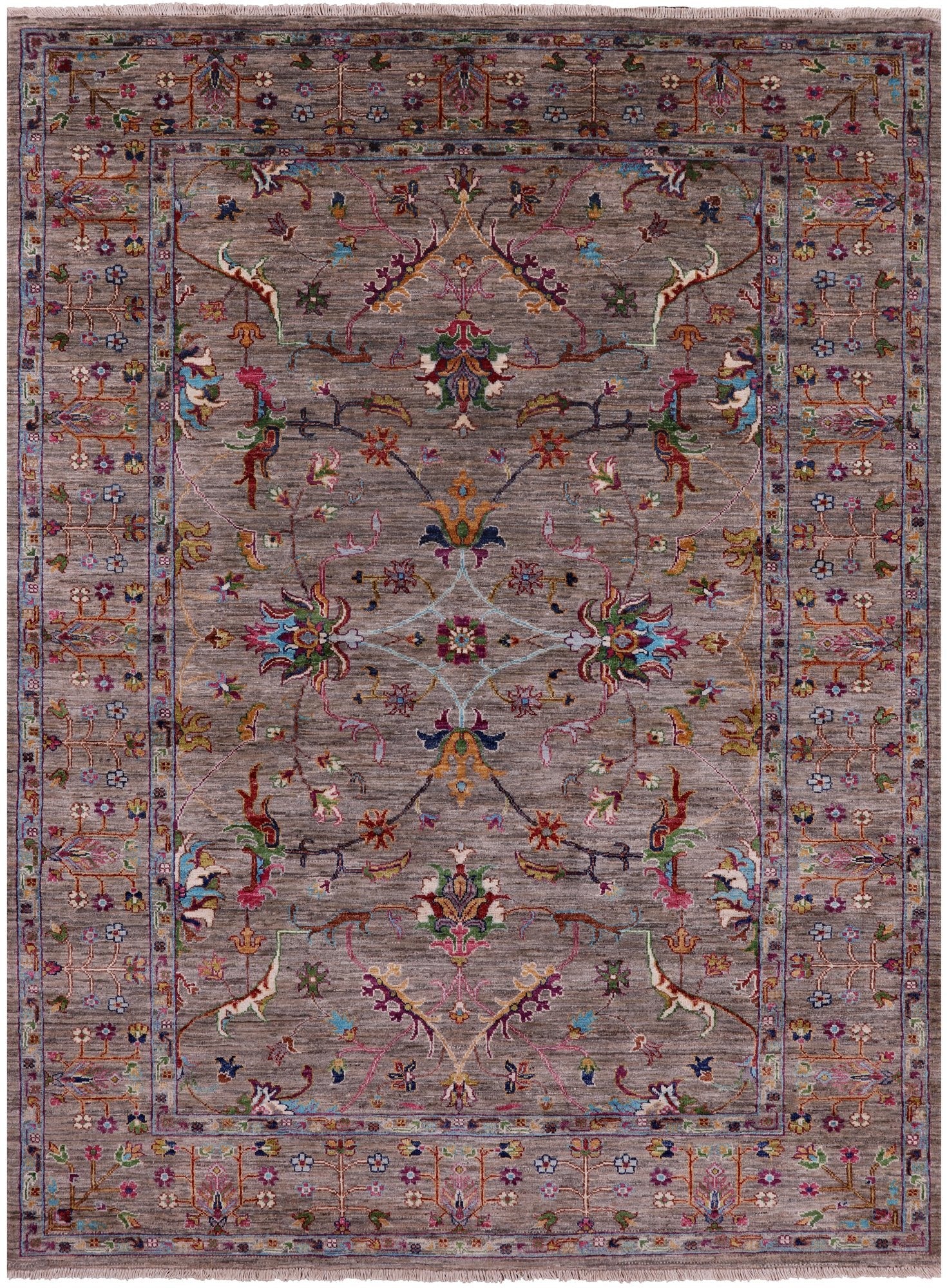 Peshawar Hand Knotted Wool Rug - 5' 8" X 7' 8" - Golden Nile