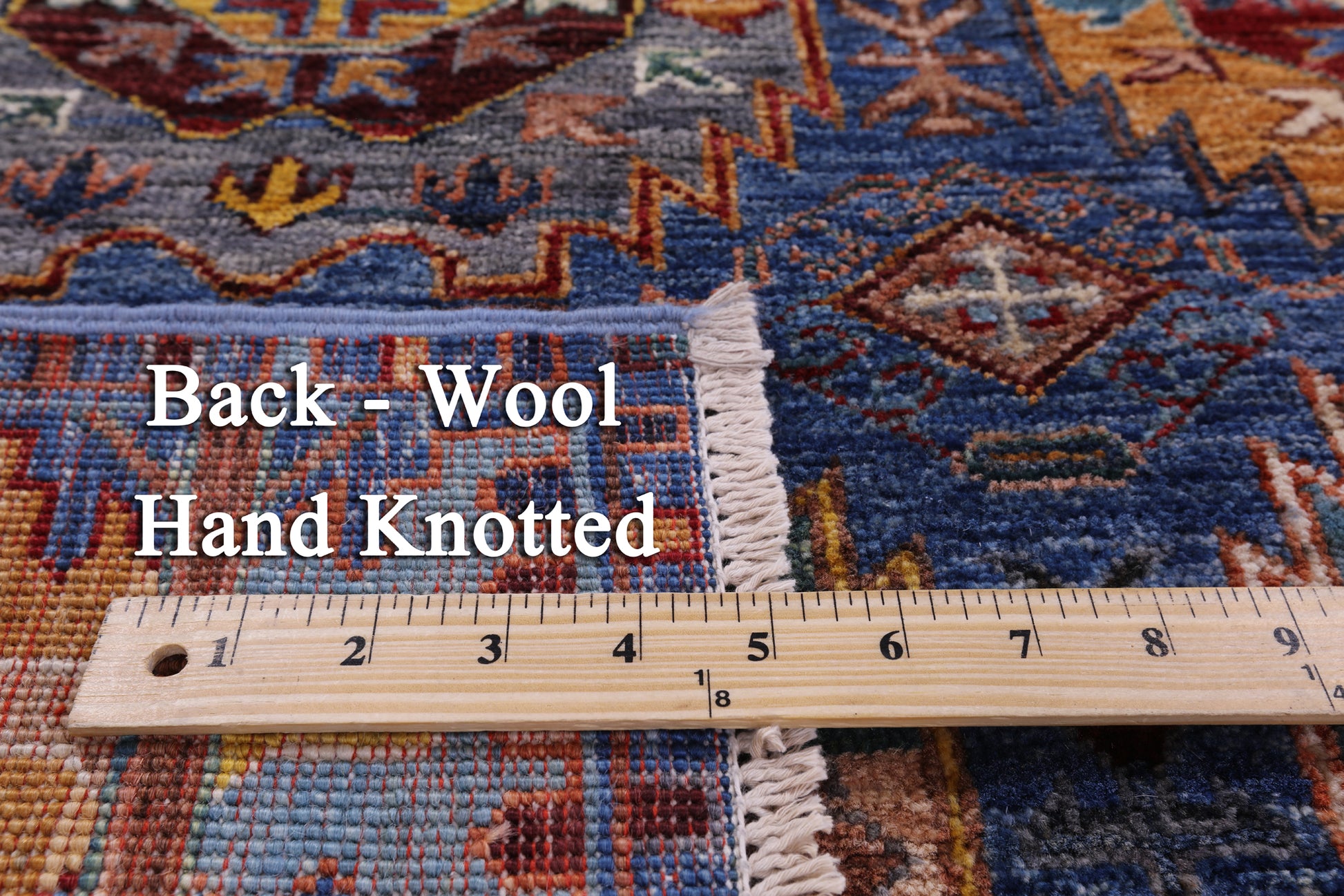 Blue Turkmen Ersari Hand Knotted Wool Rug - 4' 11" X 6' 9" - Golden Nile