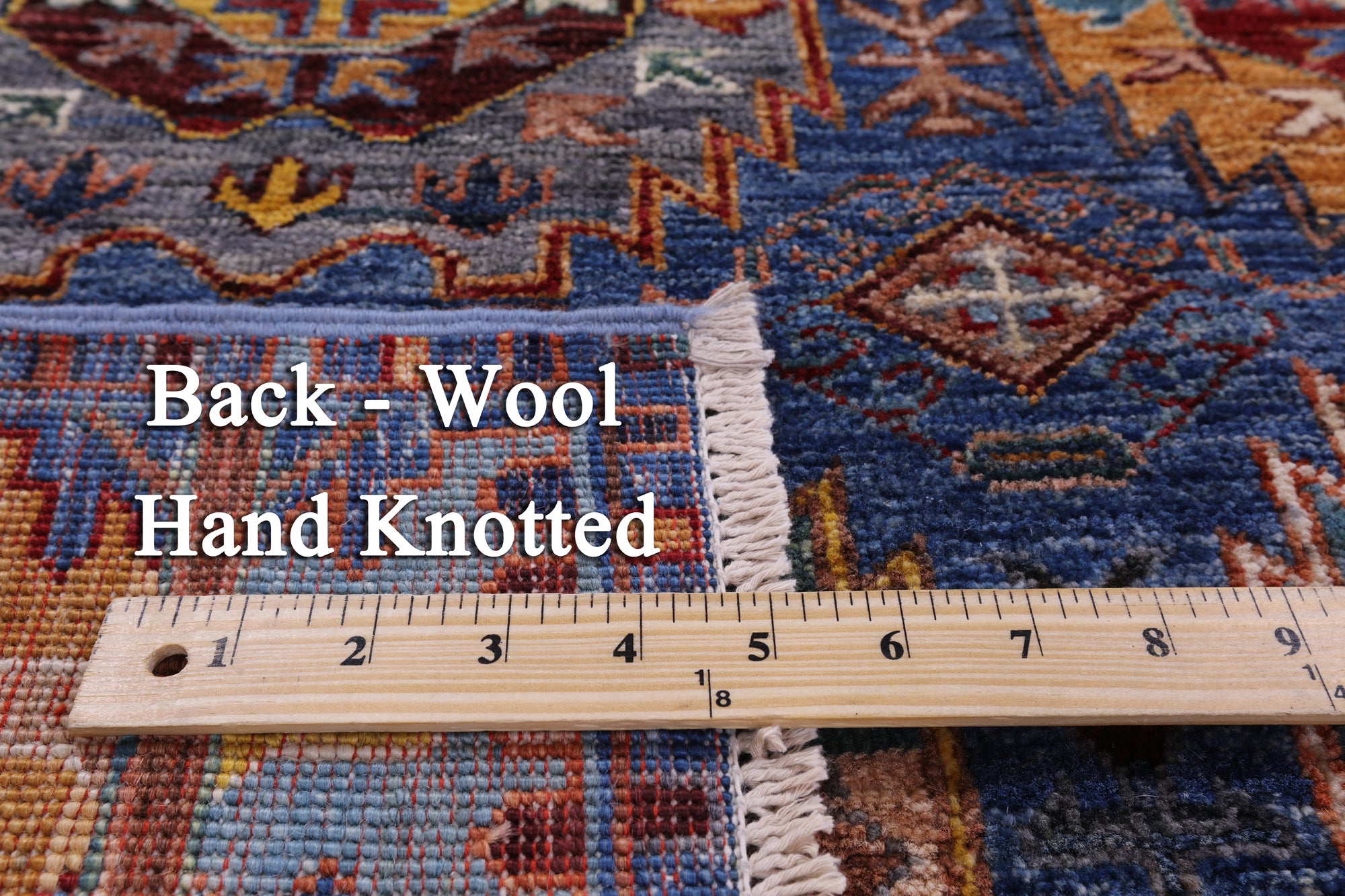 Blue Turkmen Ersari Hand Knotted Wool Rug - 4' 11" X 6' 9" - Golden Nile