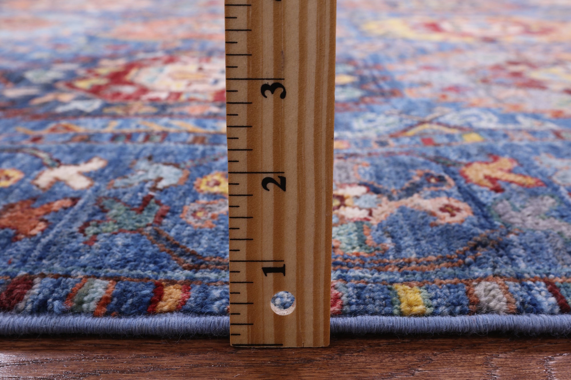 Blue Turkmen Ersari Hand Knotted Wool Rug - 4' 11" X 6' 9" - Golden Nile