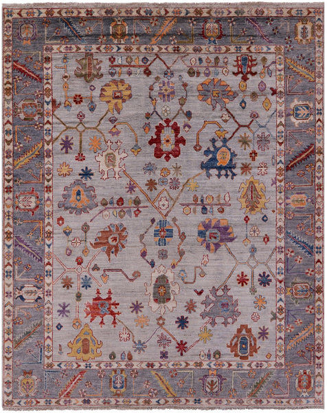 Turkish Oushak Hand Knotted Wool Rug - 7' 11" X 9' 6" - Golden Nile