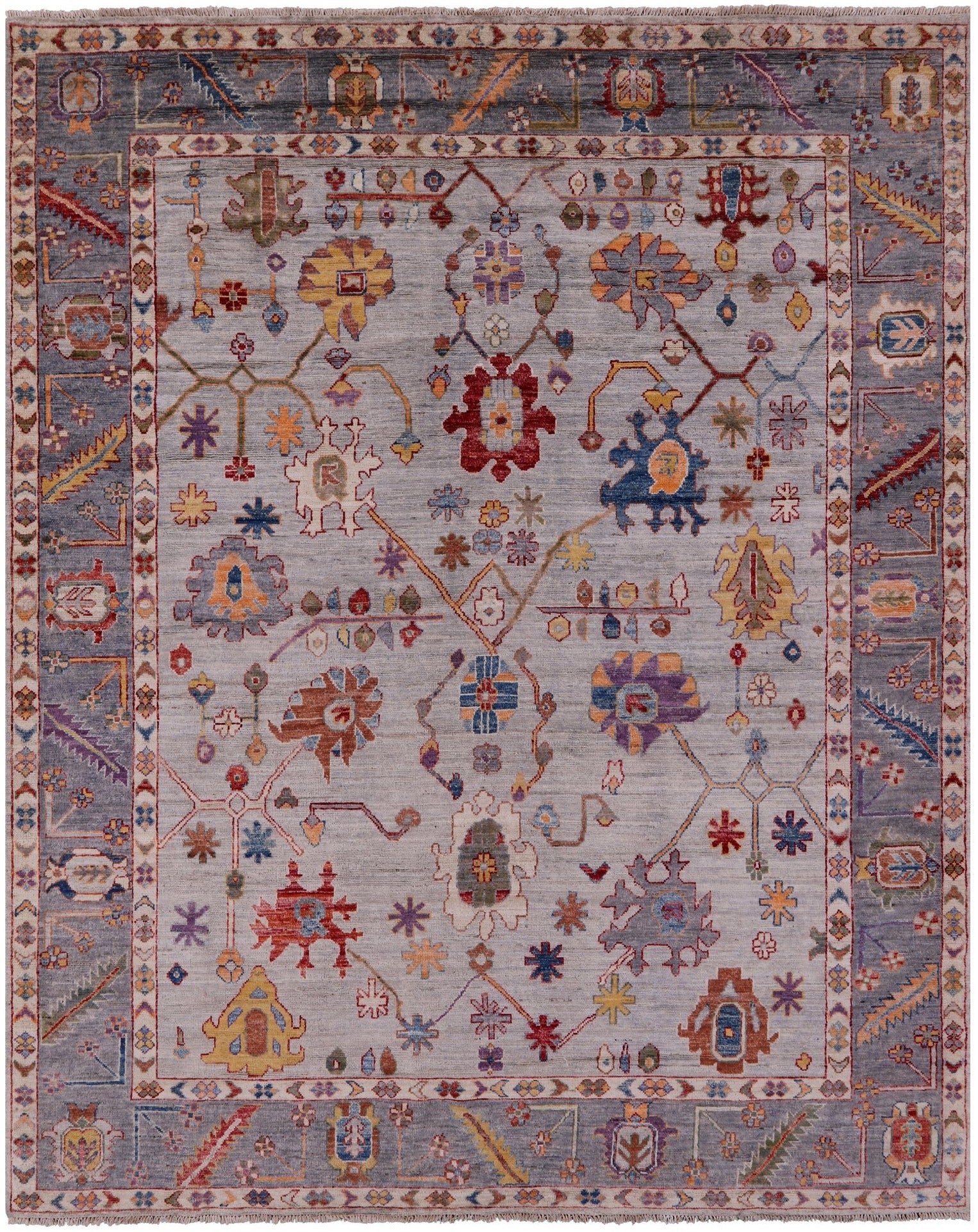 Turkish Oushak Hand Knotted Wool Rug - 7' 11" X 9' 6" - Golden Nile