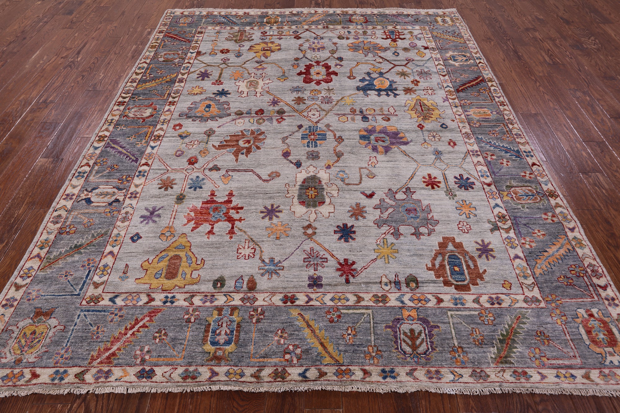 Turkish Oushak Hand Knotted Wool Rug - 7' 11" X 9' 6" - Golden Nile