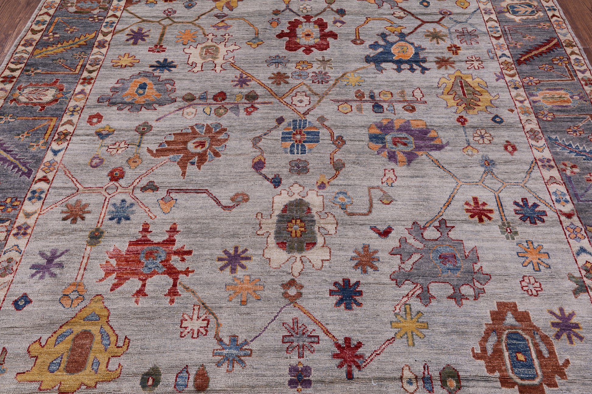 Turkish Oushak Hand Knotted Wool Rug - 7' 11" X 9' 6" - Golden Nile
