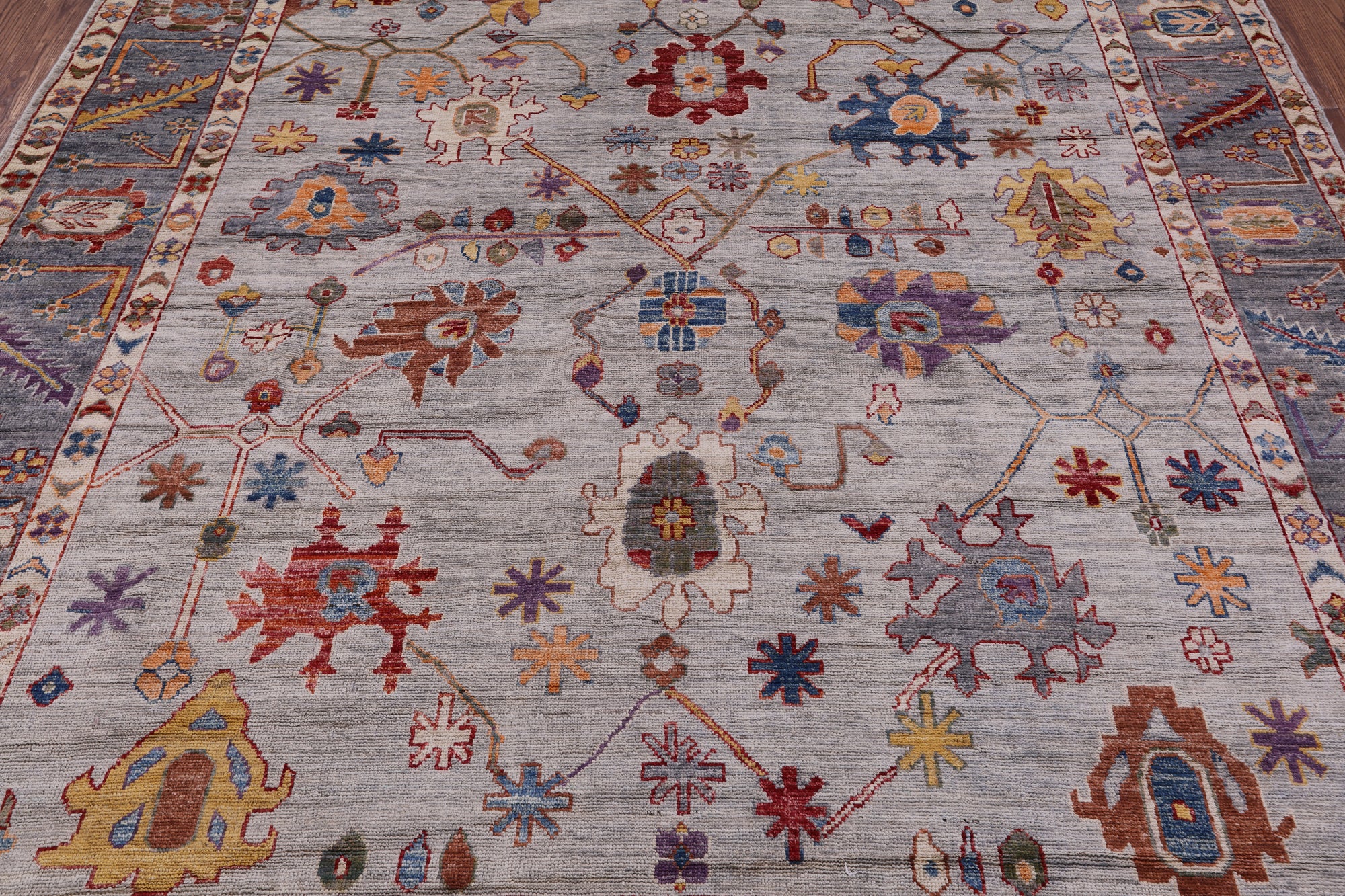 Turkish Oushak Hand Knotted Wool Rug - 7' 11" X 9' 6" - Golden Nile