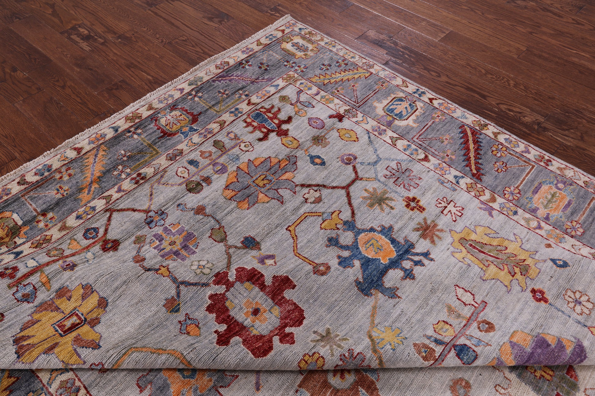 Turkish Oushak Hand Knotted Wool Rug - 7' 11" X 9' 6" - Golden Nile
