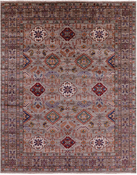 Super Kazak Hand Knotted Wool Rug - 8' 2" X 10' 1" - Golden Nile