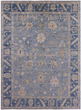 Blue Turkish Oushak Hand Knotted Wool Rug - 8' 10" X 11' 10" - Golden Nile