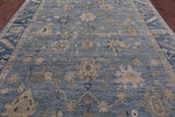 Blue Turkish Oushak Hand Knotted Wool Rug - 8' 10" X 11' 10" - Golden Nile