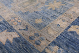 Blue Turkish Oushak Hand Knotted Wool Rug - 8' 10" X 11' 10" - Golden Nile