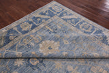 Blue Turkish Oushak Hand Knotted Wool Rug - 8' 10" X 11' 10" - Golden Nile