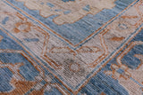 Blue Turkish Oushak Handmade Wool Rug - 9' 0" X 11' 8" - Golden Nile