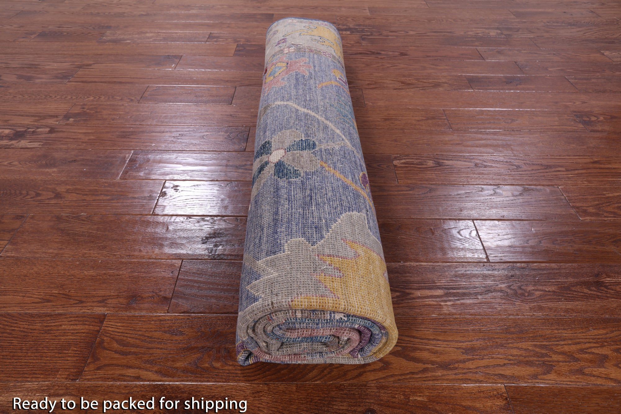 Blue Turkish Oushak Hand Knotted Wool Rug - 8' 1" X 9' 9" - Golden Nile