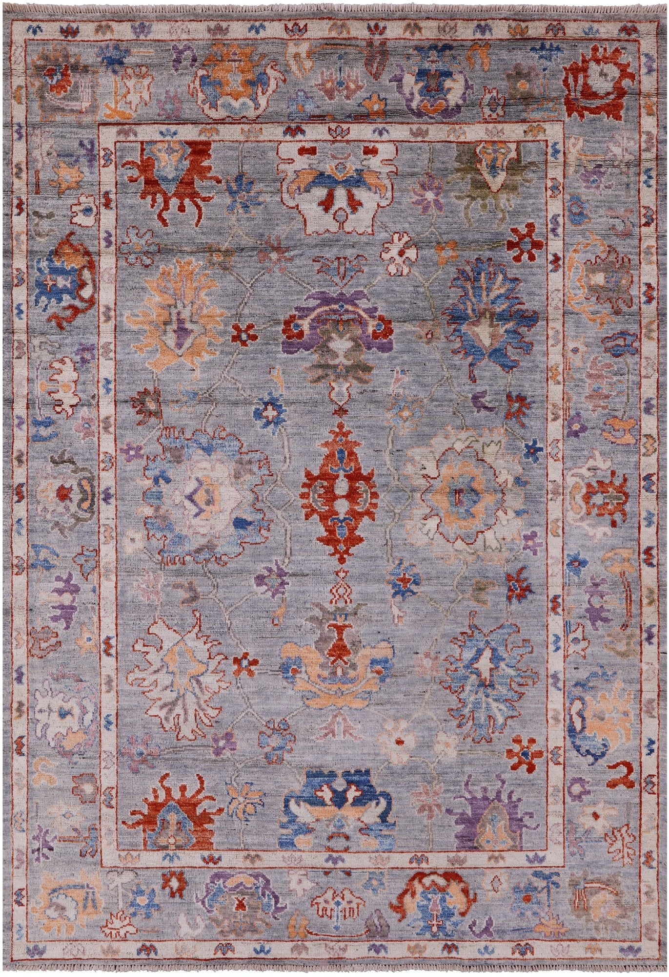 Turkish Oushak Hand Knotted Wool Rug - 5' 11" X 8' 3" - Golden Nile