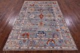 Turkish Oushak Hand Knotted Wool Rug - 5' 11" X 8' 3" - Golden Nile