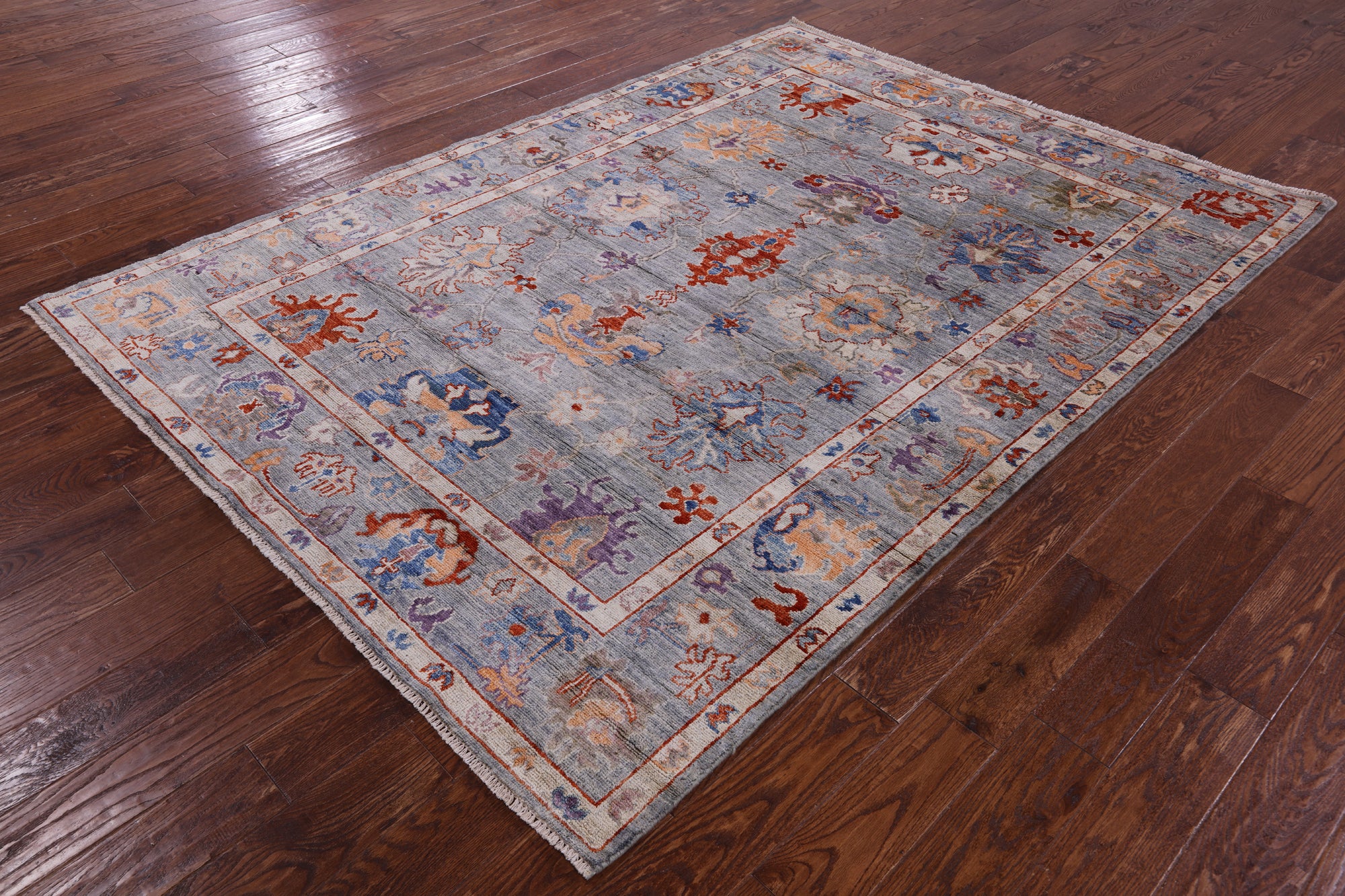 Turkish Oushak Hand Knotted Wool Rug - 5' 11" X 8' 3" - Golden Nile