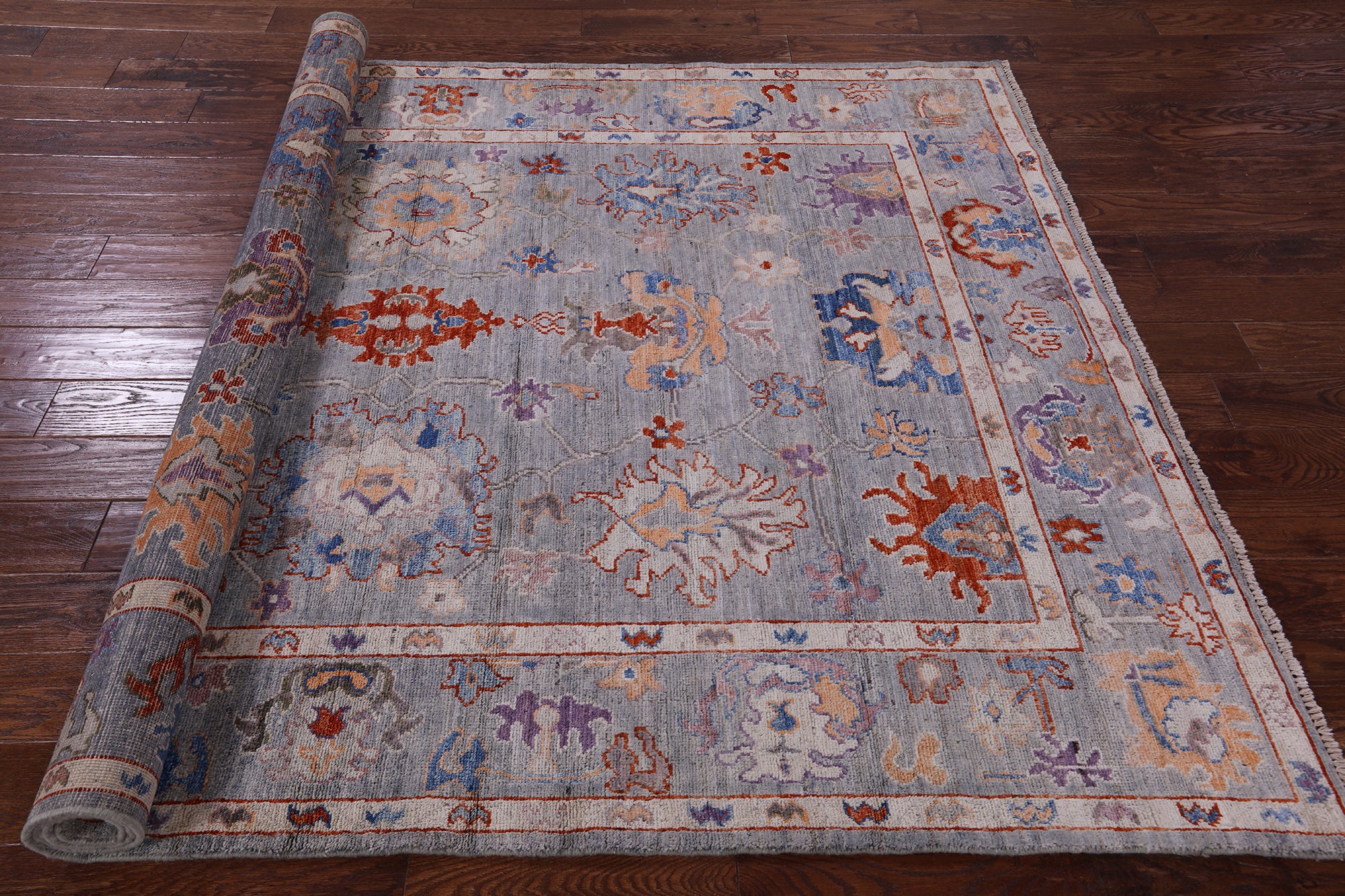 Turkish Oushak Hand Knotted Wool Rug - 5' 11" X 8' 3" - Golden Nile