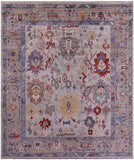 Grey Turkish Oushak Hand Knotted Wool Rug - 8' 2" X 9' 7" - Golden Nile