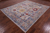 Grey Turkish Oushak Hand Knotted Wool Rug - 8' 2" X 9' 7" - Golden Nile