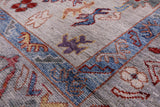 Grey Turkish Oushak Hand Knotted Wool Rug - 8' 2" X 9' 7" - Golden Nile