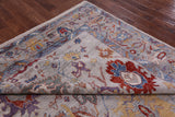 Grey Turkish Oushak Hand Knotted Wool Rug - 8' 2" X 9' 7" - Golden Nile