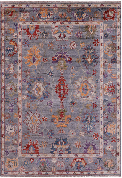 Turkish Oushak Hand Knotted Wool Rug - 6' 0" X 8' 4" - Golden Nile
