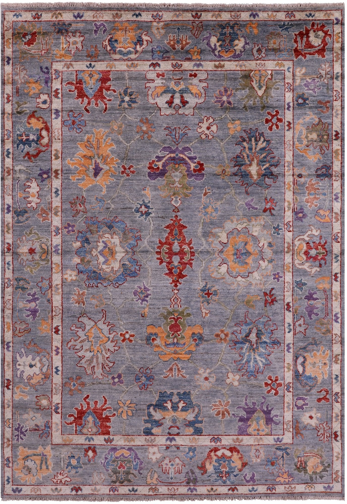 Turkish Oushak Hand Knotted Wool Rug - 6' 0" X 8' 4" - Golden Nile