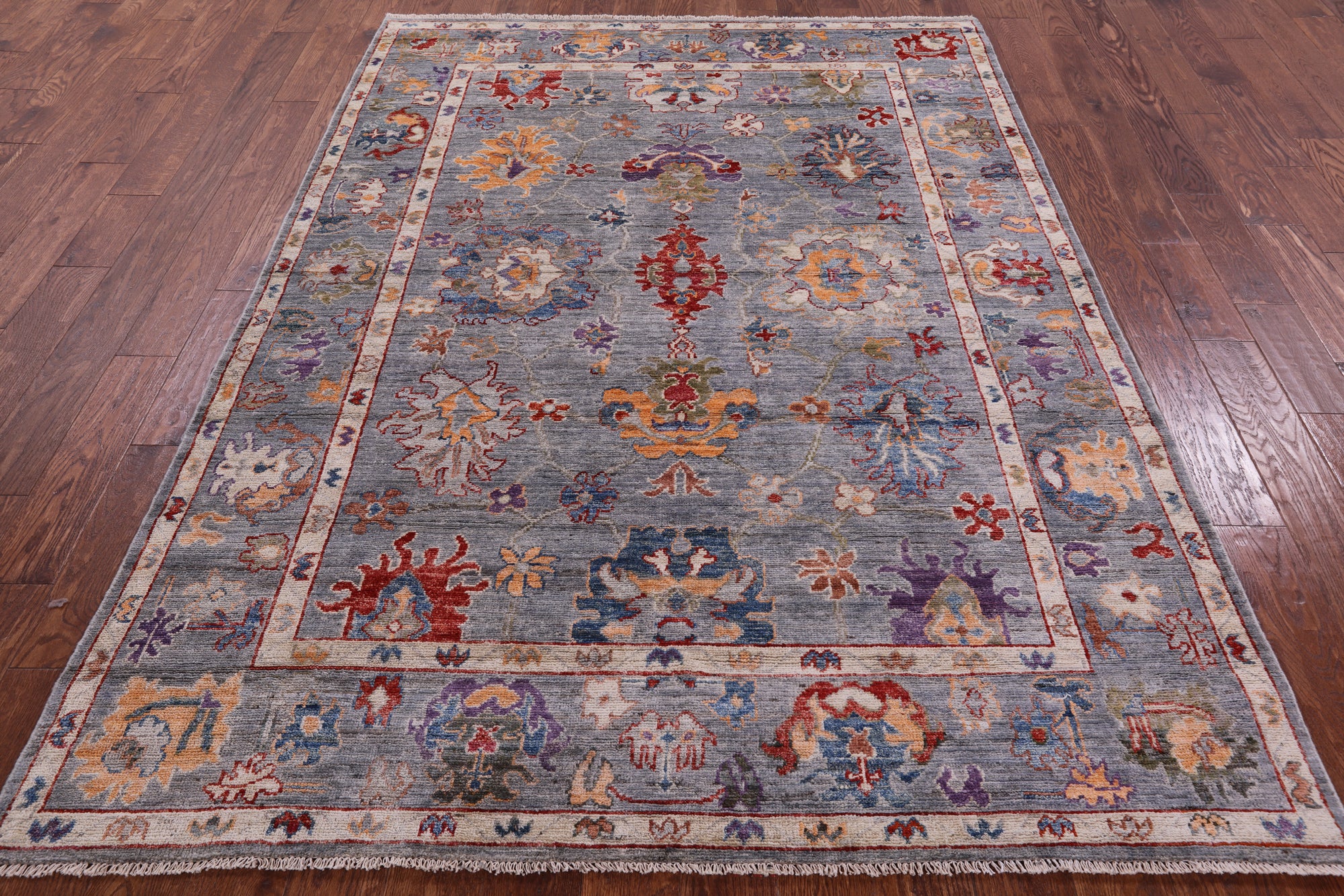 Turkish Oushak Hand Knotted Wool Rug - 6' 0" X 8' 4" - Golden Nile