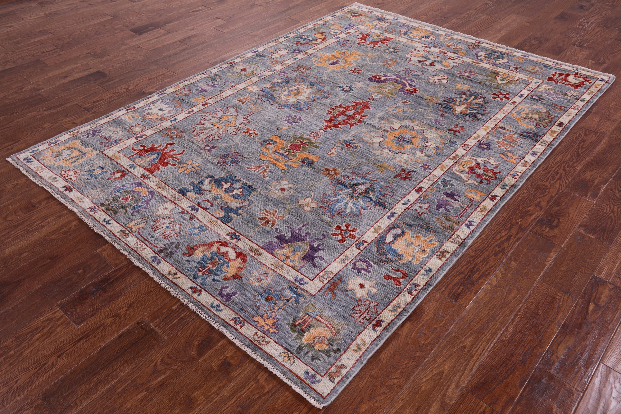 Turkish Oushak Hand Knotted Wool Rug - 6' 0" X 8' 4" - Golden Nile