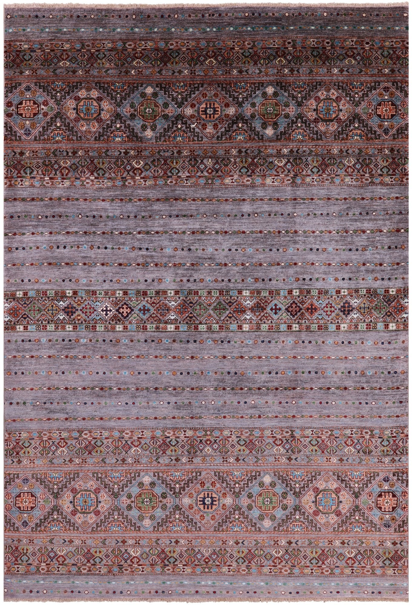 Khorjin Persian Gabbeh Hand Knotted Wool Rug - 6' 10" X 9' 9" - Golden Nile