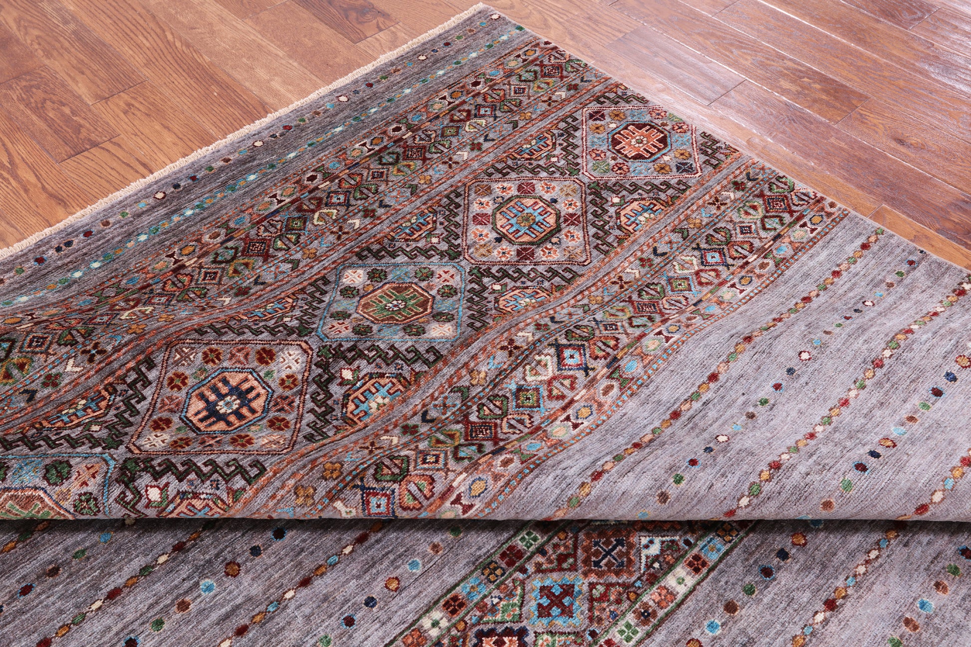 Khorjin Persian Gabbeh Hand Knotted Wool Rug - 6' 10" X 9' 9" - Golden Nile
