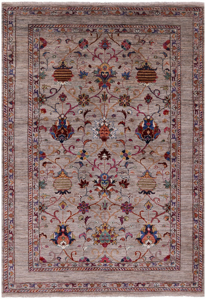 Peshawar Hand Knotted Wool Rug - 5' 7" X 7' 9" - Golden Nile