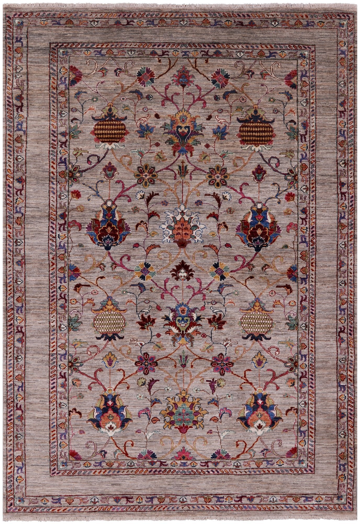 Peshawar Hand Knotted Wool Rug - 5' 7" X 7' 9" - Golden Nile