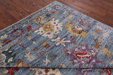 Blue Turkish Oushak Hand Knotted Wool Rug - 8' 10" X 11' 6" - Golden Nile