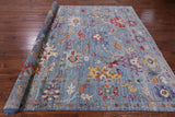 Blue Turkish Oushak Hand Knotted Wool Rug - 8' 10" X 11' 6" - Golden Nile