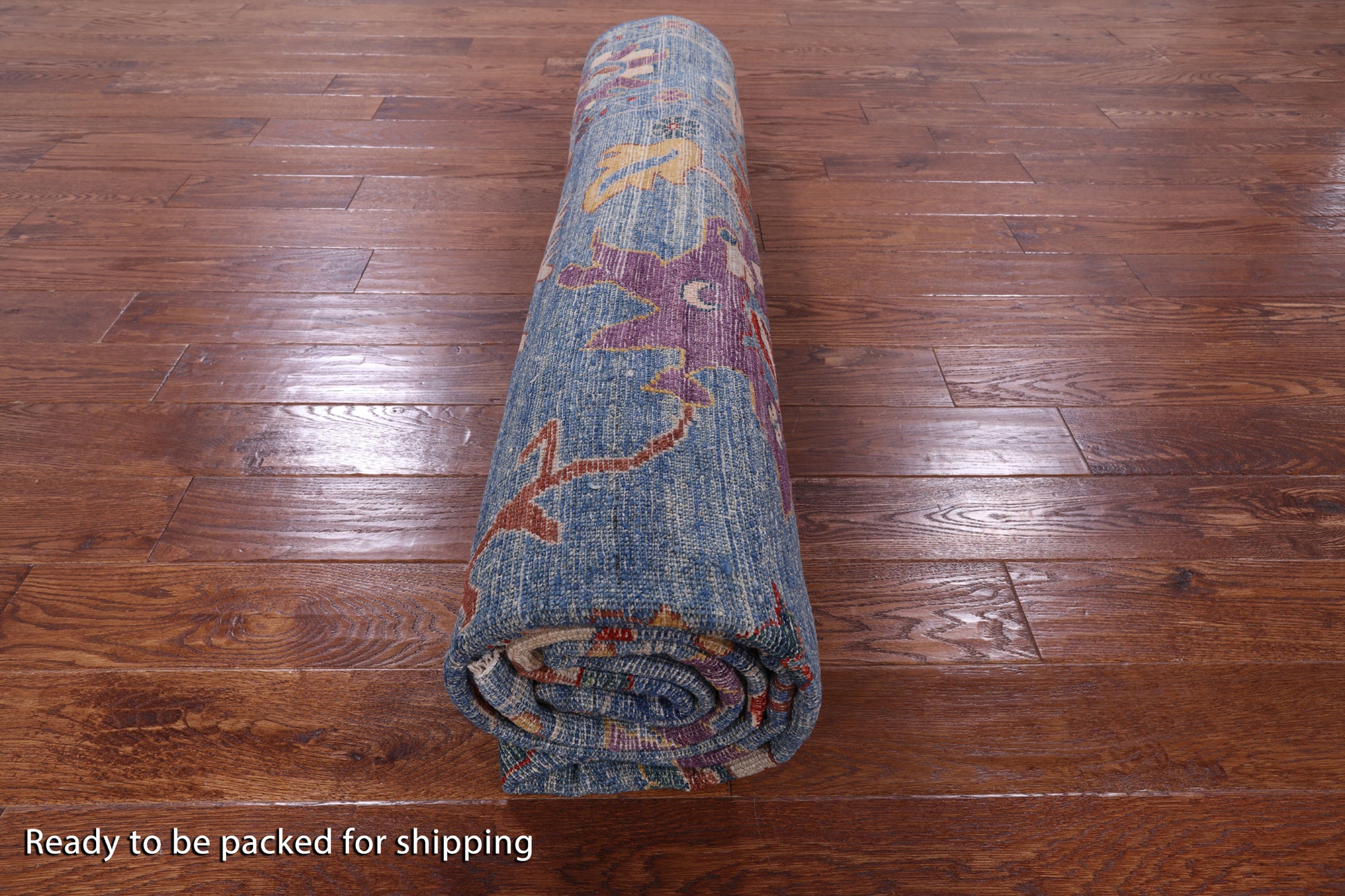 Blue Turkish Oushak Hand Knotted Wool Rug - 8' 10" X 11' 6" - Golden Nile
