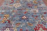 Blue Turkish Oushak Hand Knotted Wool Rug - 8' 10" X 11' 6" - Golden Nile