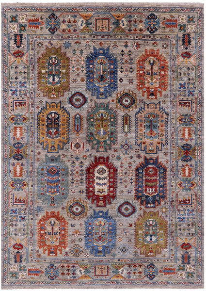 Turkmen Ersari Hand Knotted Wool Rug - 5' 6" X 7' 7" - Golden Nile