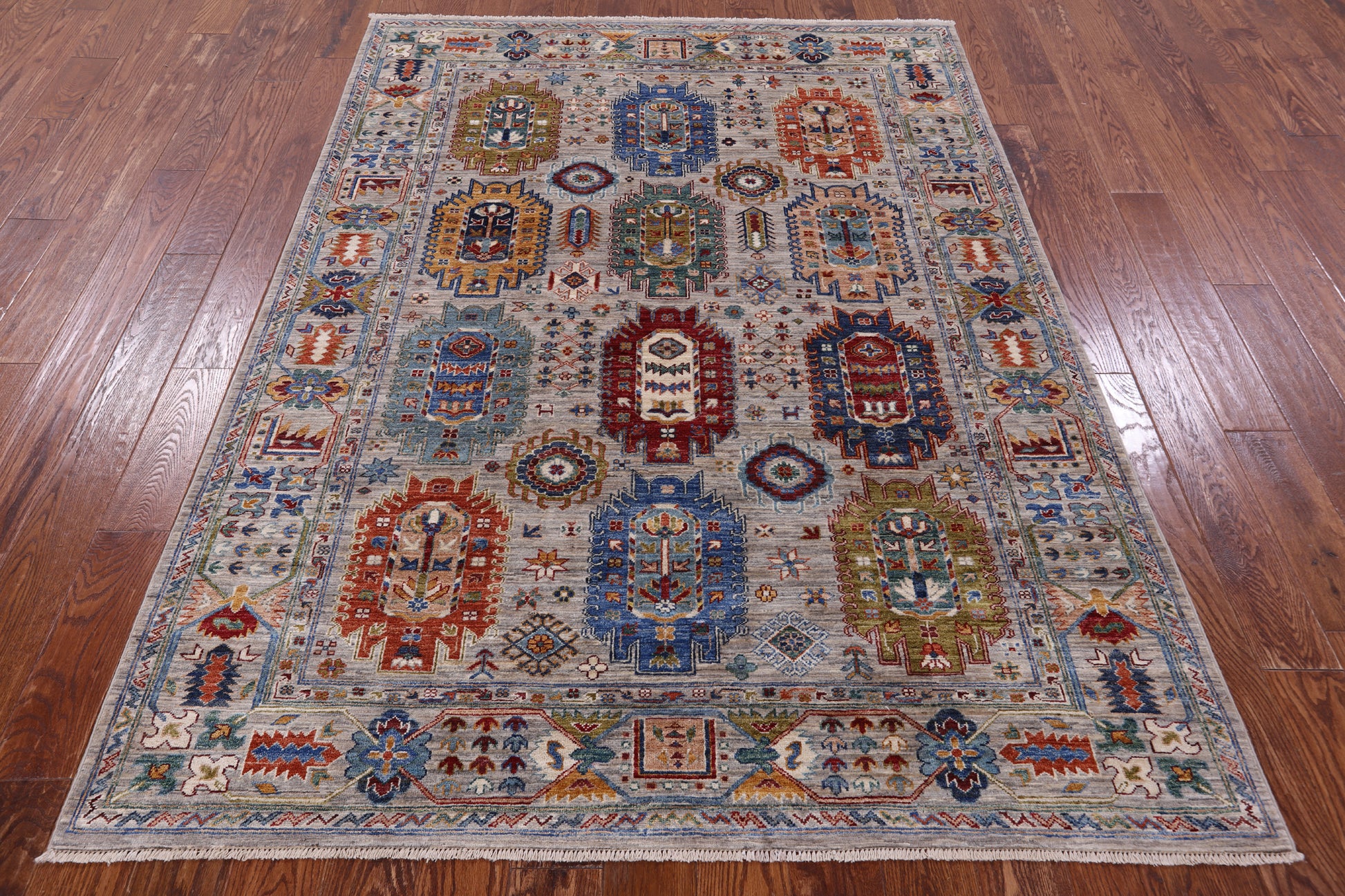 Turkmen Ersari Hand Knotted Wool Rug - 5' 6" X 7' 7" - Golden Nile