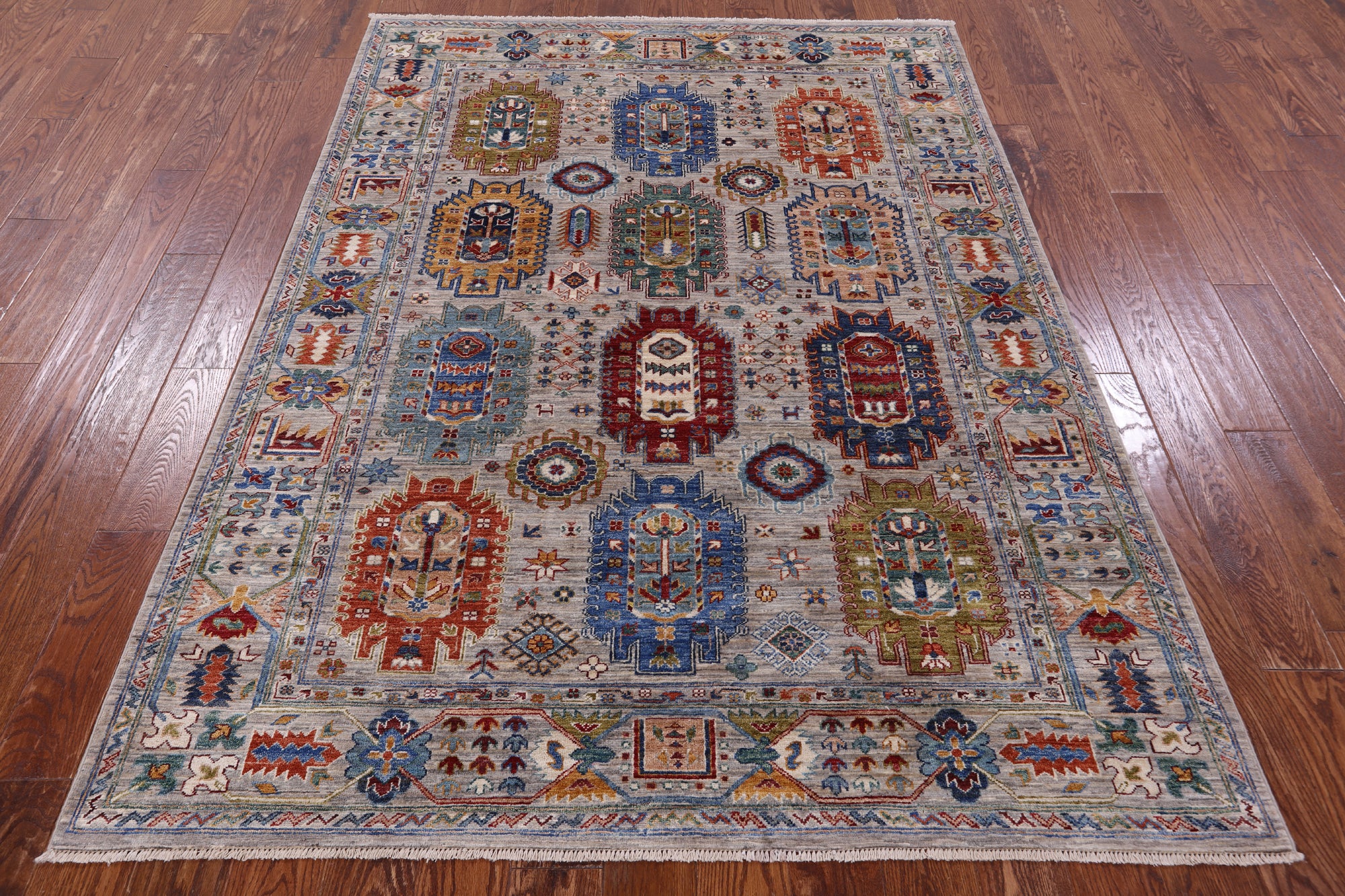 Turkmen Ersari Hand Knotted Wool Rug - 5' 6" X 7' 7" - Golden Nile