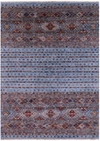 Khorjin Persian Gabbeh Handmade Wool Rug - 5' 8" X 7' 6" - Golden Nile