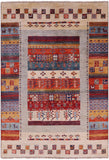 Persian Gabbeh Hand Knotted Wool Rug - 4' 0" X 5' 9" - Golden Nile