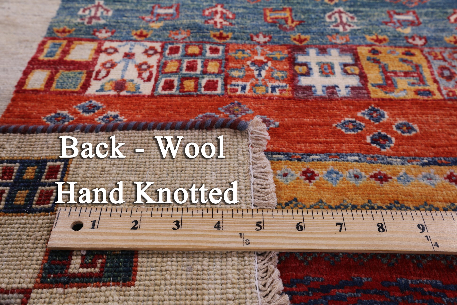 Persian Gabbeh Hand Knotted Wool Rug - 4' 0" X 5' 9" - Golden Nile