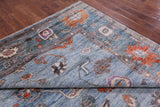 Blue Turkish Oushak Hand Knotted Wool Rug - 8' 10" X 11' 9" - Golden Nile